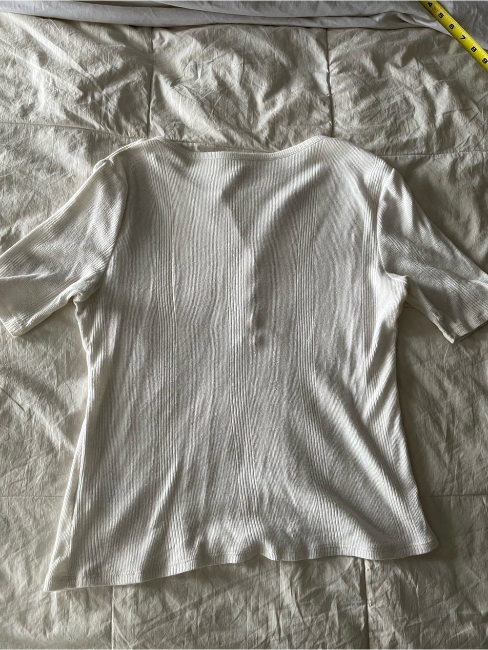 Everlane Women's Cream Short-Sleeve Ribbed Knit Top